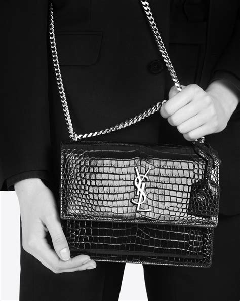 ysl handbag padlock croc|SUNSET MEDIUM IN CROCODILE.